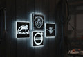 Fronttafel für LED-Leuchtschild 134 × 134 mm Logo oder Wunschmotiv (individuell)