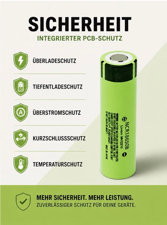 18650 Li-Ion Akku – 3400 mAh (Modell 34B)