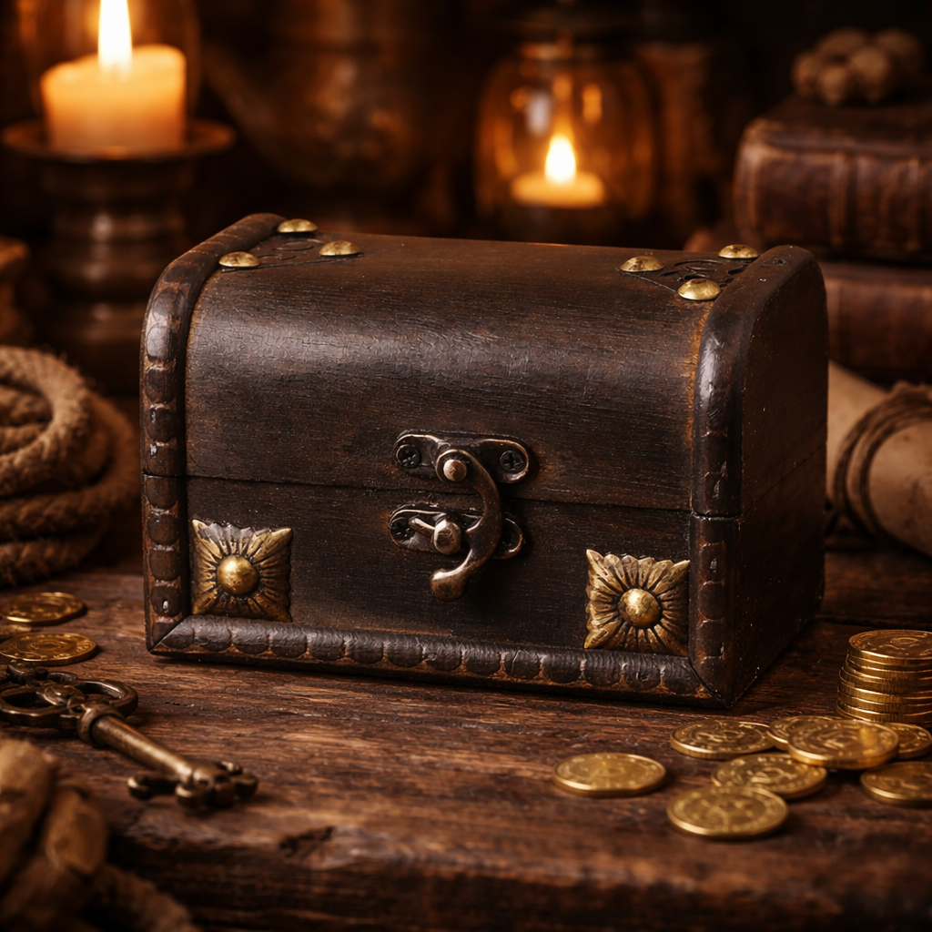 Klassische Holztruhe als Premium-Geschenkverpackung