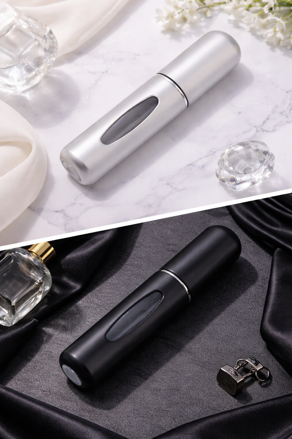 Nachfüllbarer Parfüm-Zerstäuber (Reise Atomizer) Farbe Schwarz