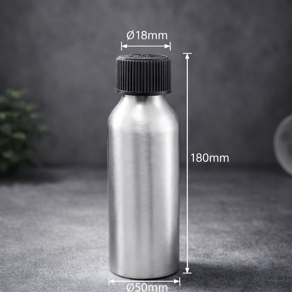 Aluminiumflasche 250ml mit Schraubverschluss & Kindersicherung – 180 mm | Ø 50 mm