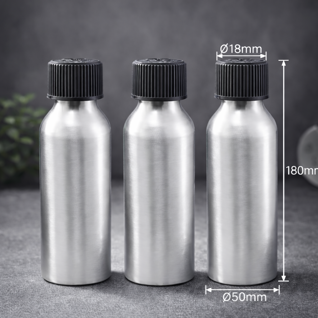 3er-Set Aluminiumflaschen 250ml mit Kindersicherung – 180 mm | Ø 50 mm